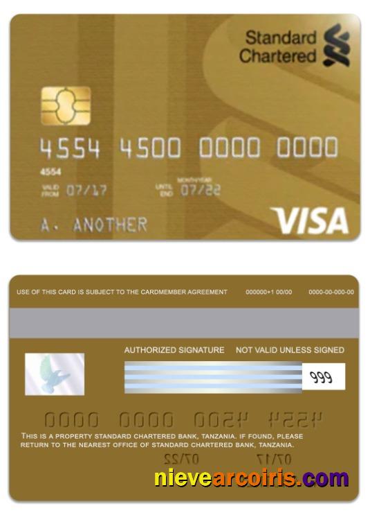 Tanzania Standard Chartered Bank visa gold debit card